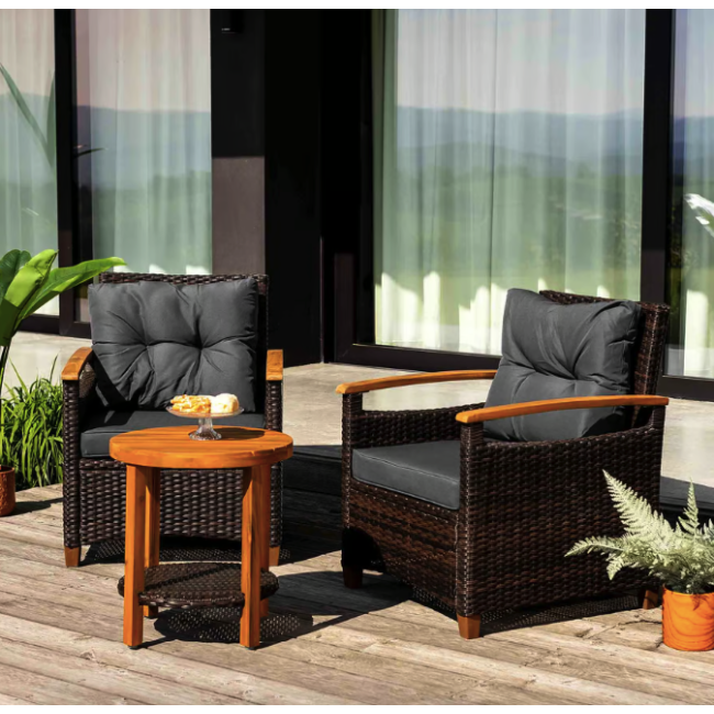 Комплект садових меблів Di Volio Arde коричневий/графітовий