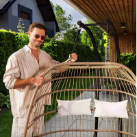 Підвісне крісло-кокон Di Volio Rona двомісне бежевий