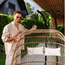 Підвісне крісло-кокон Di Volio Rona двомісне бежевий