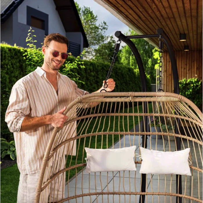 Підвісне крісло-кокон Di Volio Rona двомісне бежевий