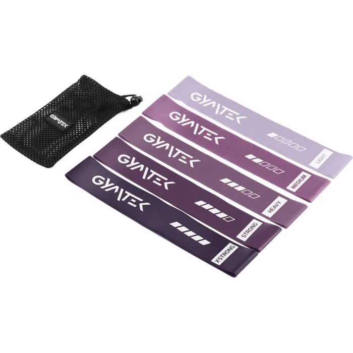 Набір резинок для фітнесу Gymtek 0,5-30кг фіолетовий