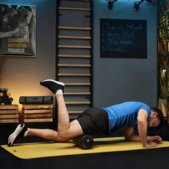 Роллер массажер ребристый Trex Sport TX-030EPR EPP 30см черный