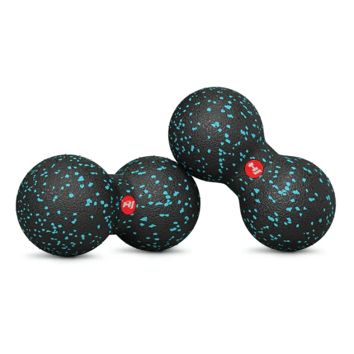 Массажный мяч двойной EPP 80 мм Hop-Sport HS-D008MB черно-голубой