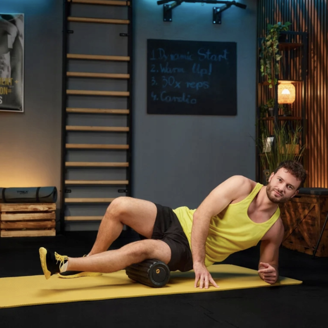 Роллер массажер ребристый Trex Sport TX-030EPR EPP 30см черный