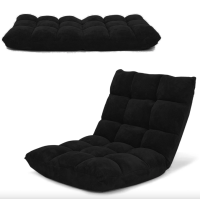 Крісло Costway Tiktok підлогове з регульованою спинкою чорний