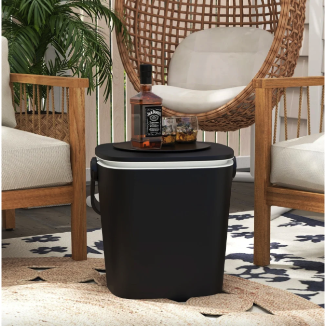 Стол-холодильник Costway Gobar 3-в-1 с подъемной крышкой 15L черный