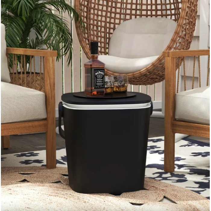 Стол-холодильник Costway Gobar 3-в-1 с подъемной крышкой 15L черный