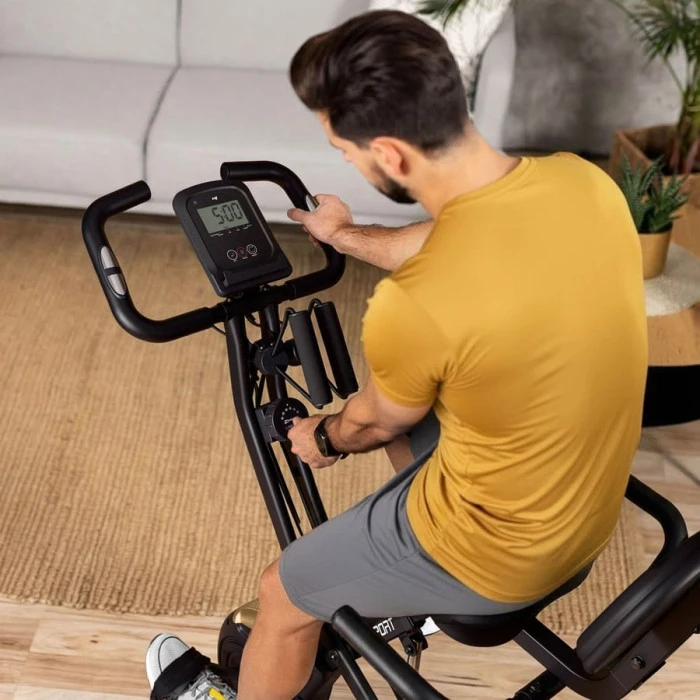 Велотренажер Hop-Sport HS-3030X Apeks X-Bike чорно-золотистий