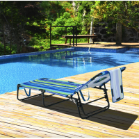 Шезлонг Costway Hanna раскладной с отверстием для лица сине-зеленый