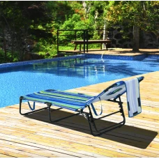 Шезлонг Costway Hanna раскладной с отверстием для лица сине-зеленый