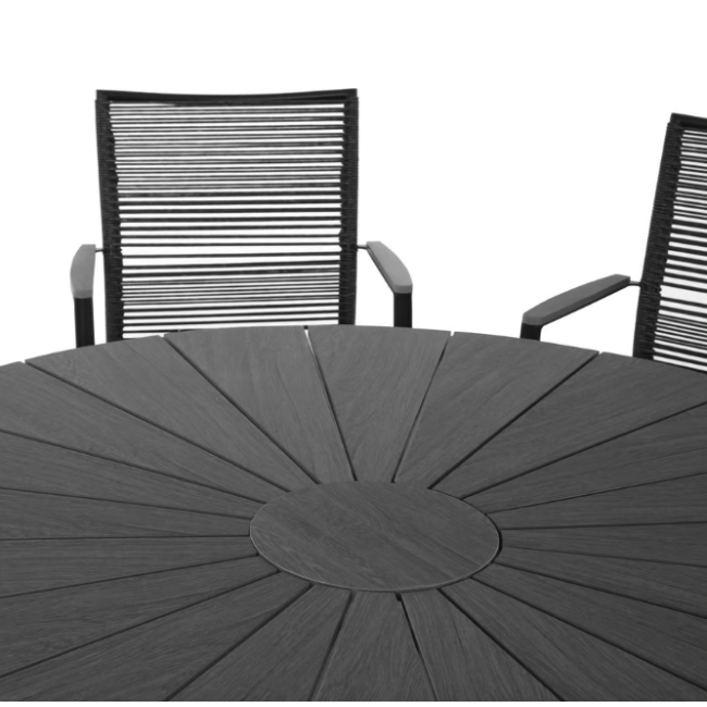 Комплект садовой мебели Di Volio Arona 6+1 черный/серый