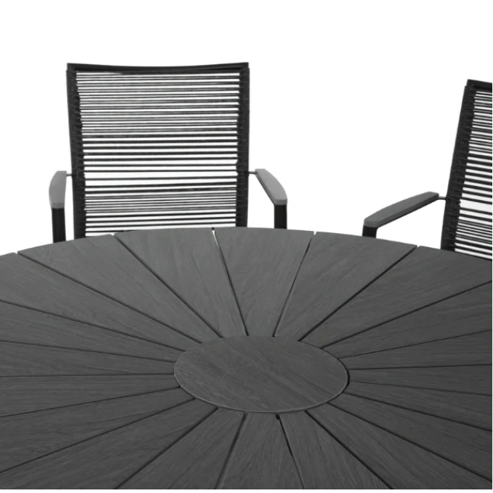 Комплект садовой мебели Di Volio Arona 6+1 черный/серый