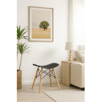 Табурет Leobert Corfu изогнутый в скандинавском стиле черный