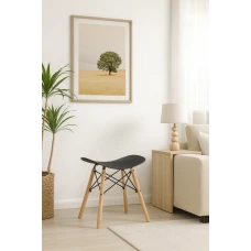 Табурет Leobert Corfu вигнутий у скандинавському стилі чорний