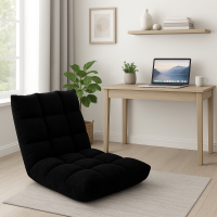 Крісло Costway Tiktok підлогове з регульованою спинкою чорний