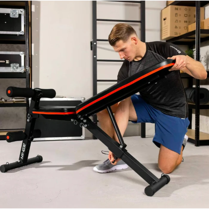 Скамейка тренировочная Hop-Sport HS-1030 с фиксатором для ног