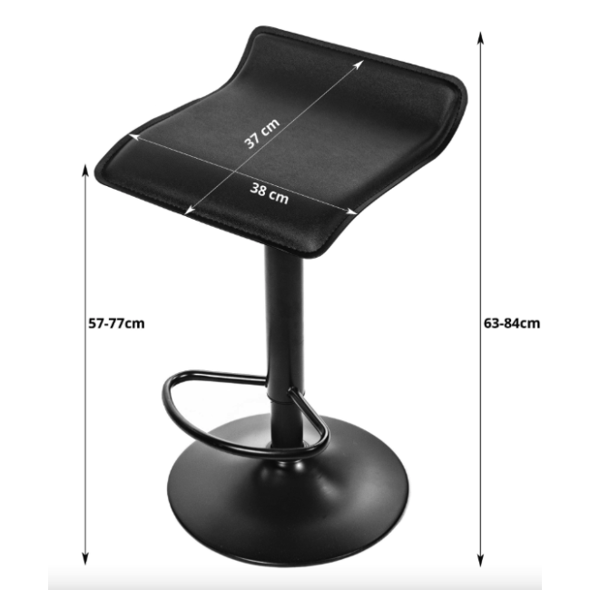 Барний стілець Leobert Fort екошкіра чорна основа