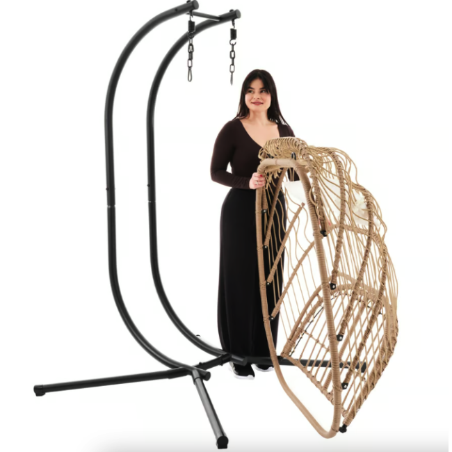 Підвісне крісло-кокон Di Volio Rona двомісне бежевий