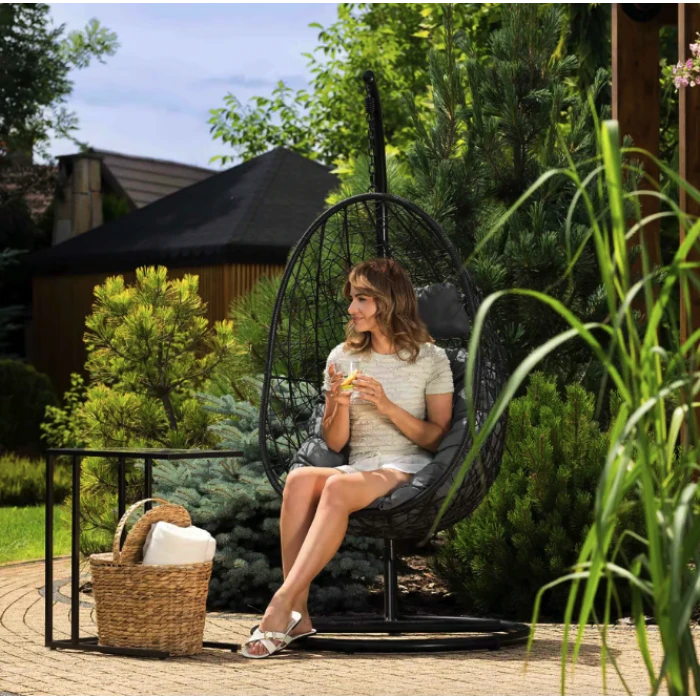 Подвесное кресло-кокон Di Volio Bacoli одноместное черный