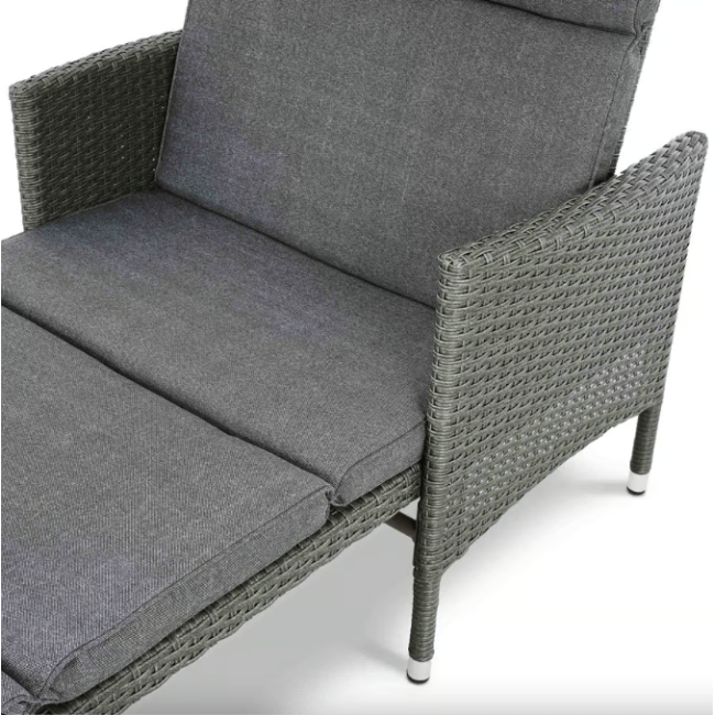 Садовый шезлонг Di Volio Breso из серого ротанга