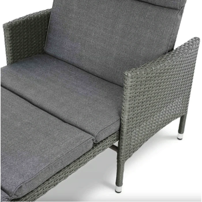 Садовый шезлонг Di Volio Breso из серого ротанга