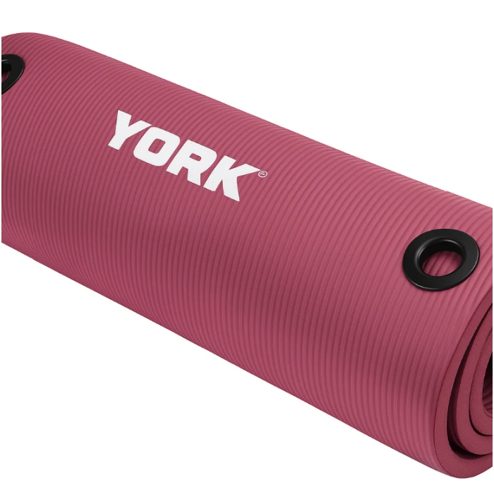 Мат для фитнеса с отверстиями York Fitness NBR 1см розовый