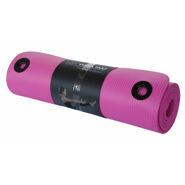 Мат для фітнесу з отворами York Fitness NBR 1см рожевий
