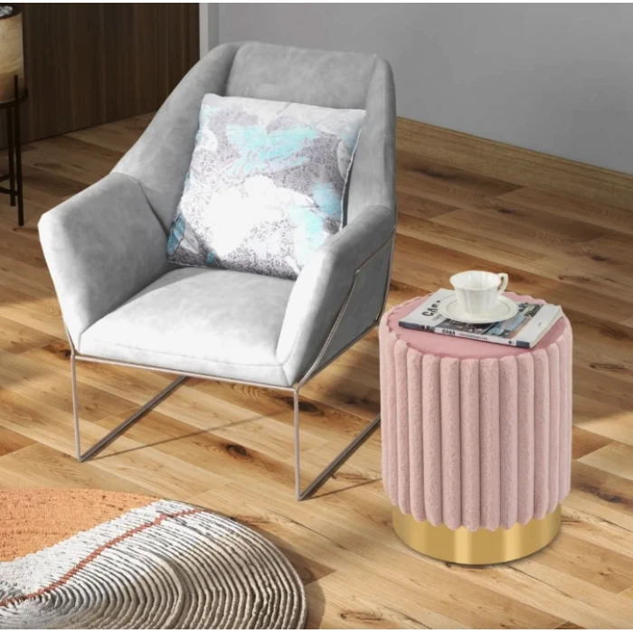 Пуф Costway Rosa велюровый на металлической основе
