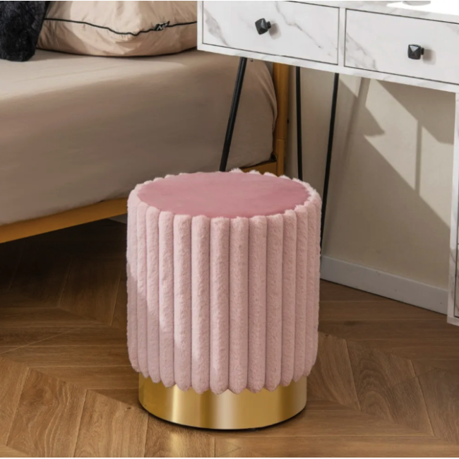 Пуф Costway Rosa велюровый на металлической основе