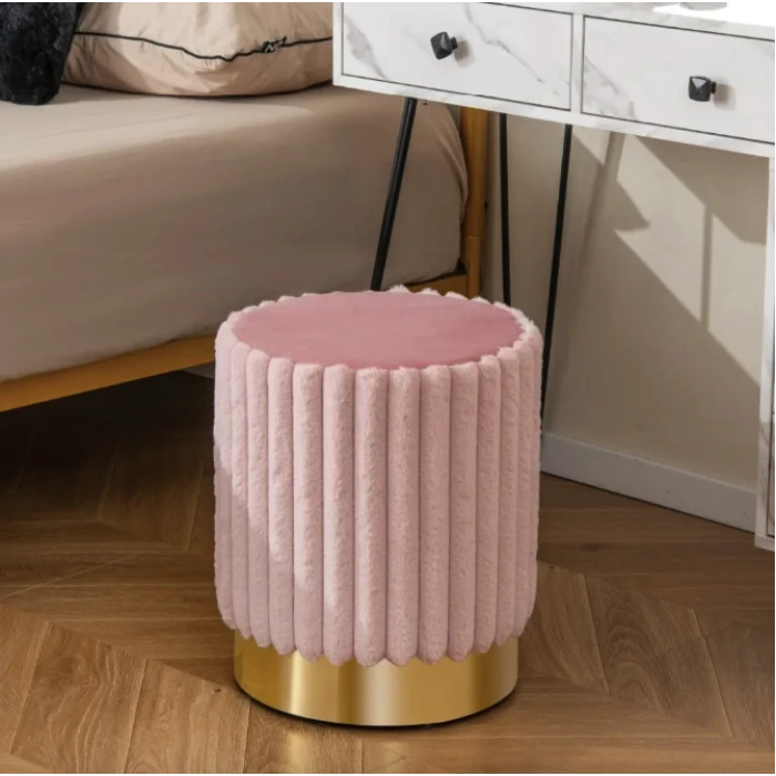 Пуф Costway Rosa велюровый на металлической основе