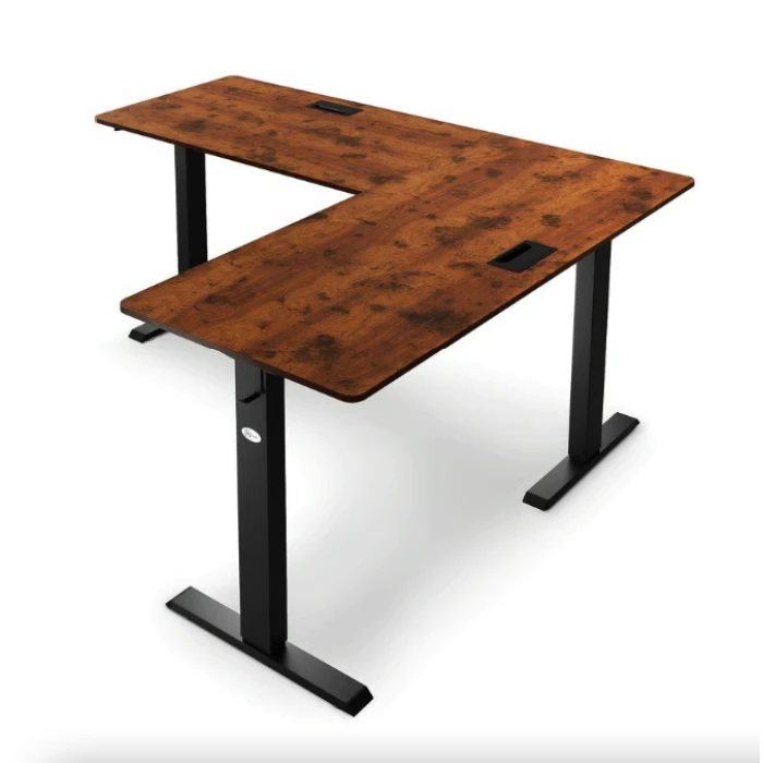 Комп'ютерний кутовий стіл Di Volio Montaro з регульованою висотою коричневий