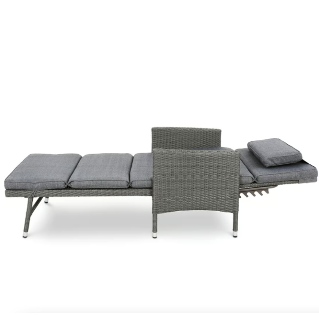 Садовый шезлонг Di Volio Breso из серого ротанга