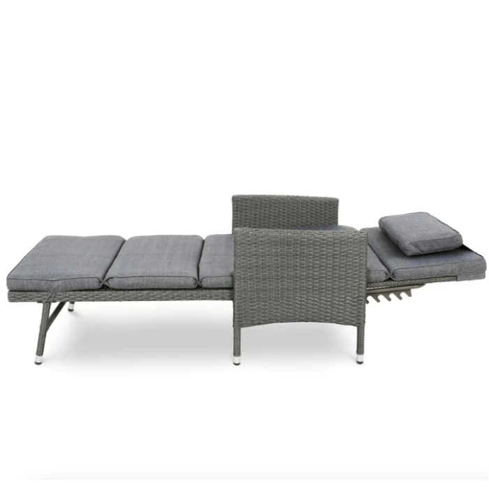 Садовый шезлонг Di Volio Breso из серого ротанга