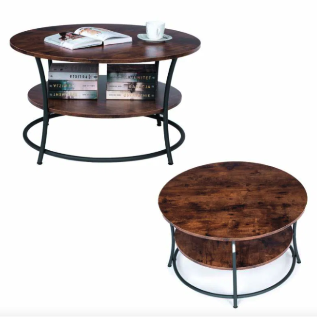 Журнальний столик Leobert Vasagle 80 x 80 x 45см в стилі Loft