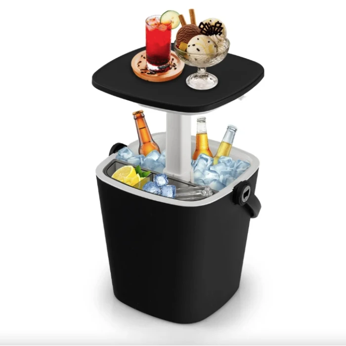 Стол-холодильник Costway Gobar 3-в-1 с подъемной крышкой 15L черный