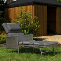Садовий шезлонг Di Volio Breso з ротангу сірий