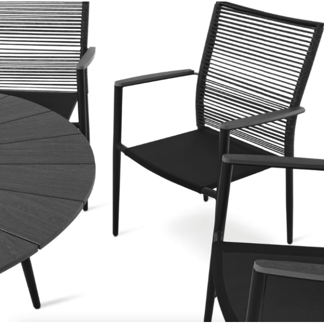 Комплект садовой мебели Di Volio Arona 6+1 черный/серый