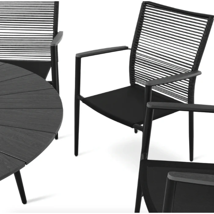 Комплект садовой мебели Di Volio Arona 6+1 черный/серый