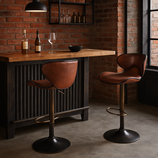 Комплект барных стульев Costway Dan со спинкой в стиле Loft