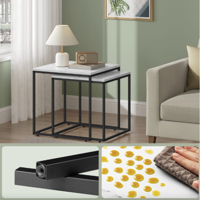 Комплект журнальных столиков Leobert Nika квадратный мрамор