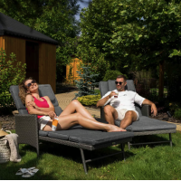 Садовий шезлонг Di Volio Breso з ротангу сірий