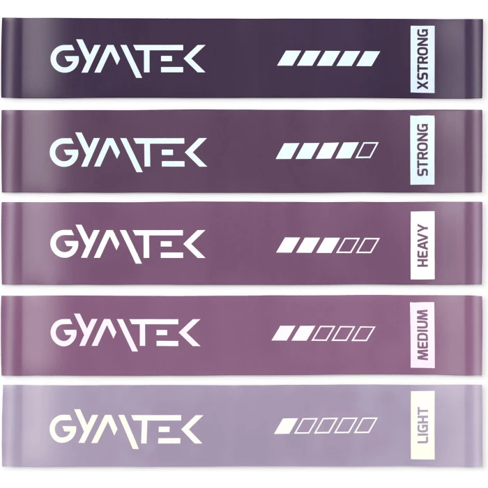 Набір резинок для фітнесу Gymtek 0,5-30кг фіолетовий