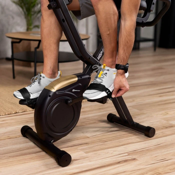 Велотренажер Hop-Sport HS-3030X Apeks X-Bike чорно-золотистий