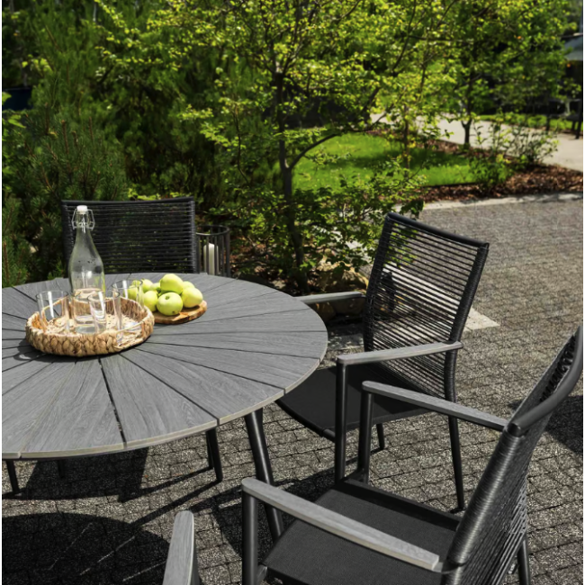 Комплект садовой мебели Di Volio Arona 6+1 черный/серый