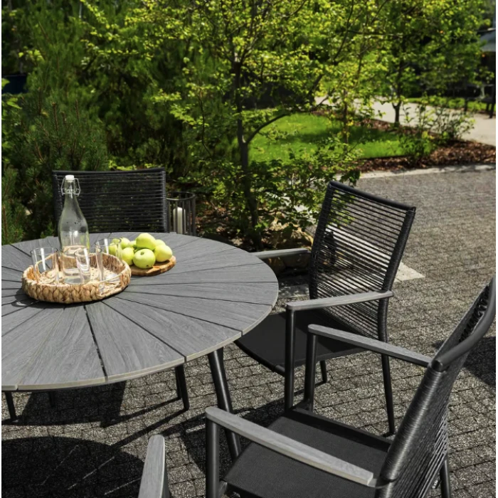 Комплект садовой мебели Di Volio Arona 6+1 черный/серый
