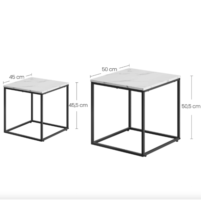 Комплект журнальных столиков Leobert Nika квадратный мрамор