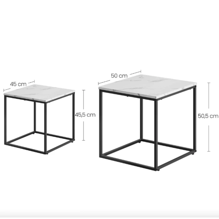 Комплект журнальных столиков Leobert Nika квадратный мрамор