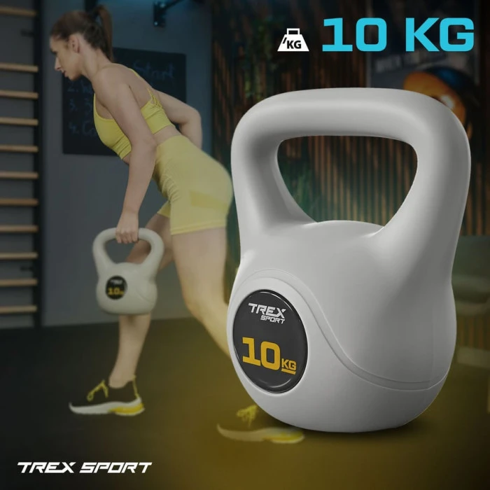 Гиря вінілова 10кг Trex Sport TX-010CKB сірий