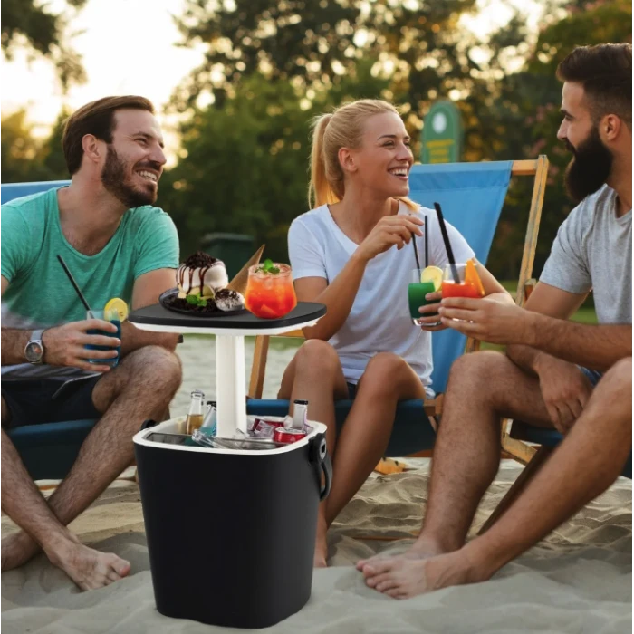 Стол-холодильник Costway Gobar 3-в-1 с подъемной крышкой 15L черный