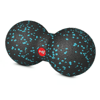 Масажний м'яч подвійний EPP 80 мм Hop-Sport HS-D008MB чорно-блакитний